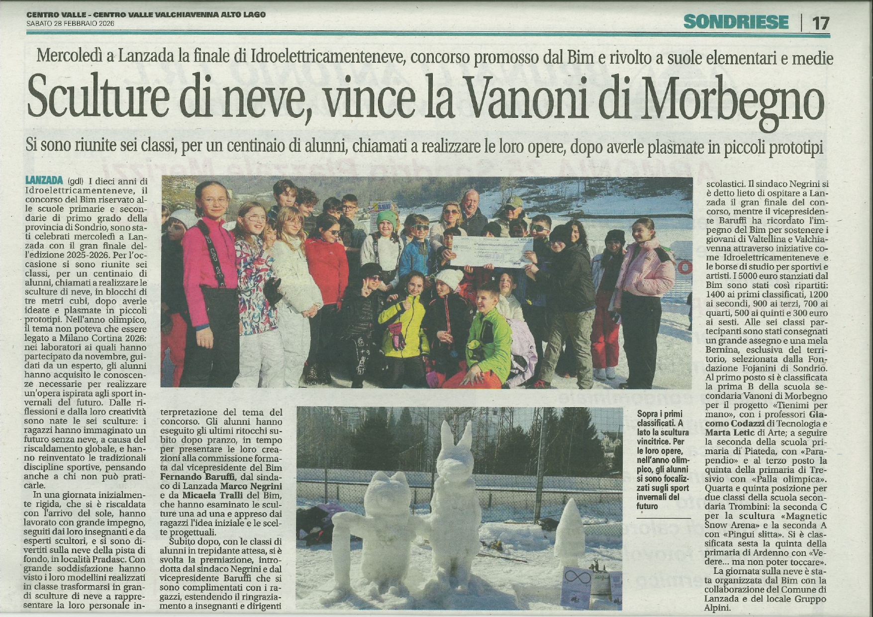 Articolo Centro Valle 28.02.26 Concorso sculture d